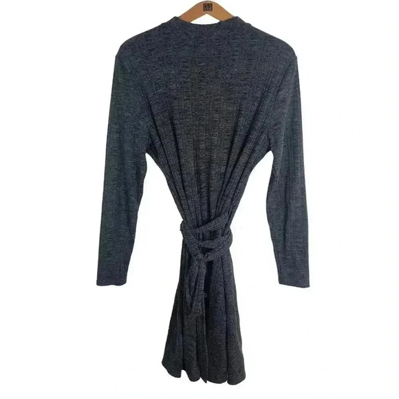 Laundry by Shelli Segal Grey Heathered Ribbed Keyhole Dress Women's Size 14 - Picture 6 of 11